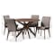 Baxton Studio Kimberly Mid-Century Modern Walnut Wood Round 5-Piece Dining Set 134-7175-7181 - alternate 3